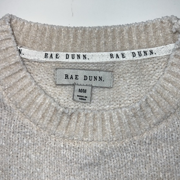 Rae Dunn Pull Over crew neck Sweater Cream w/"Love" Super Soft Poly/Nylon Blend - Picture 6 of 11